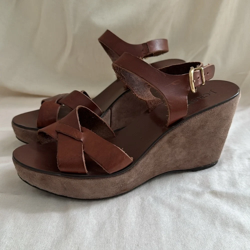 J. Crew Brown Leather Wedges - Picture 10 of 12